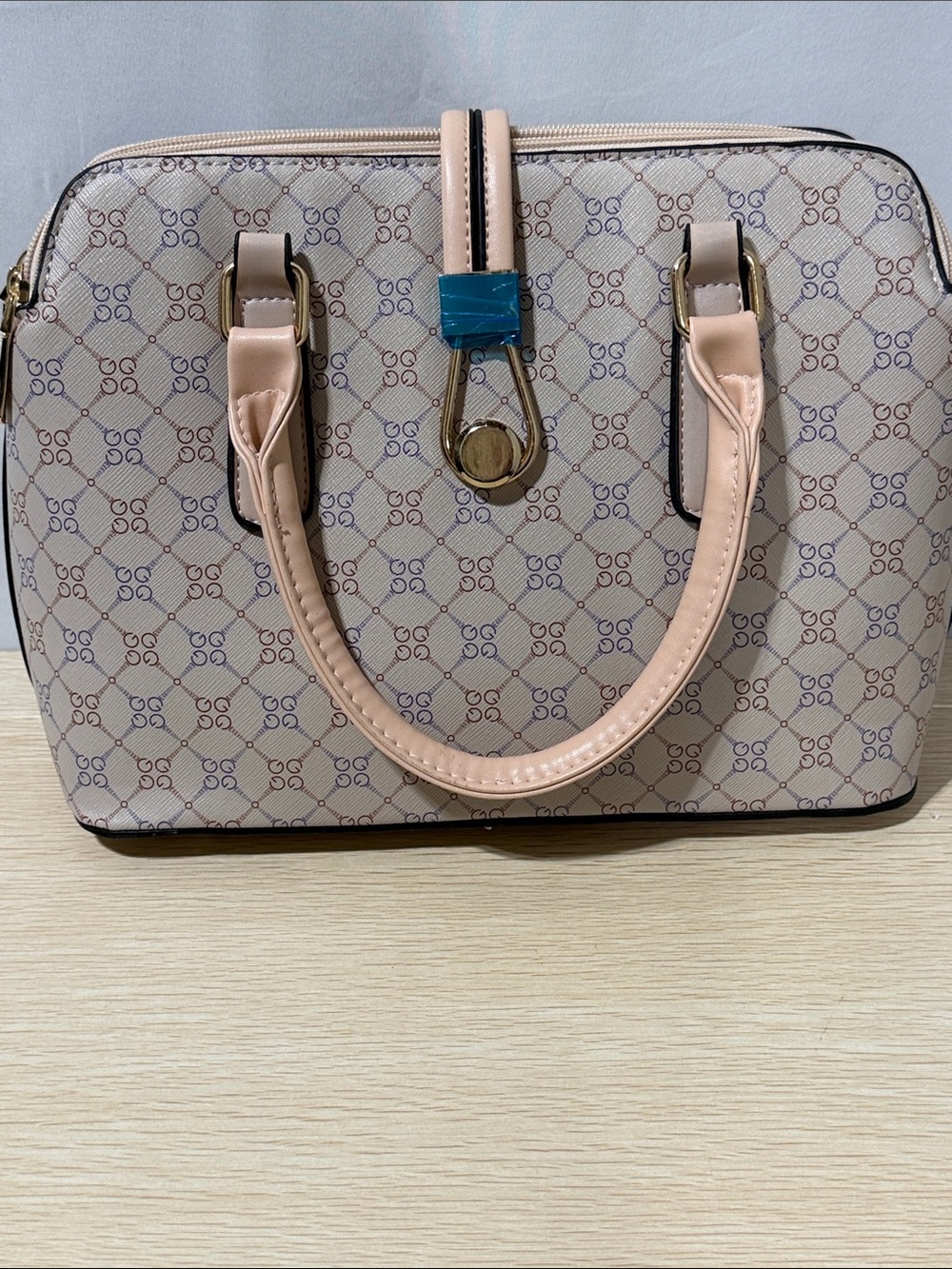 Yangguan Women’s Pink Patterned Dome Satchel Bag